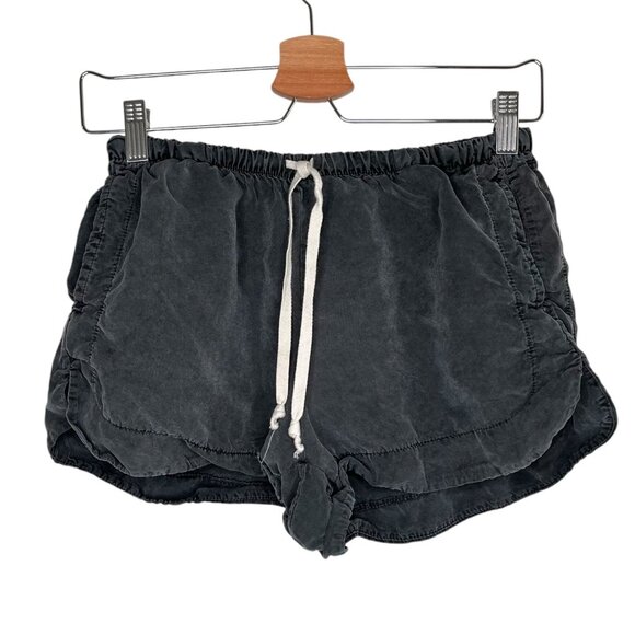 Brandy Melville Retro Charcoal Gray Cotton Drawstring Shorts One Size - Picture 1 of 7